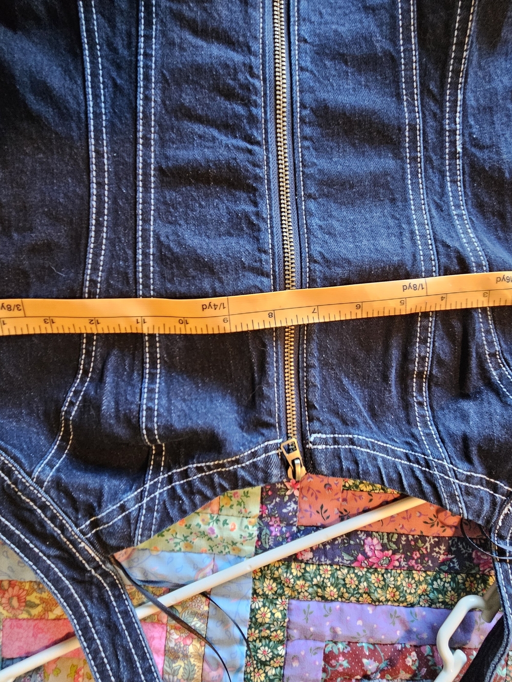 Pilcro Denim Halter Zip-Front Tank Top in Dark Blue - Picture 5 of 6